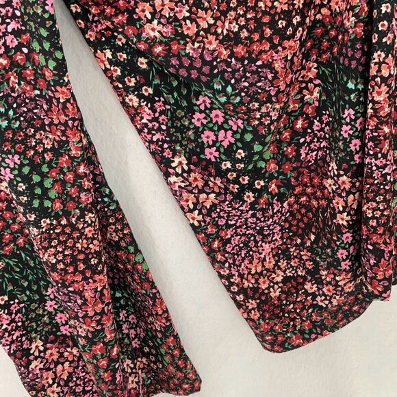 Zara Multicolor Boho Floral Allover Print Balloon Long Sleeve Maxi Dress Size Sm - Picture 6 of 13